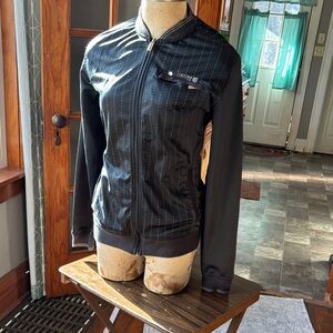 Oakley Black Bomber Jacket with Pinstripe Detail